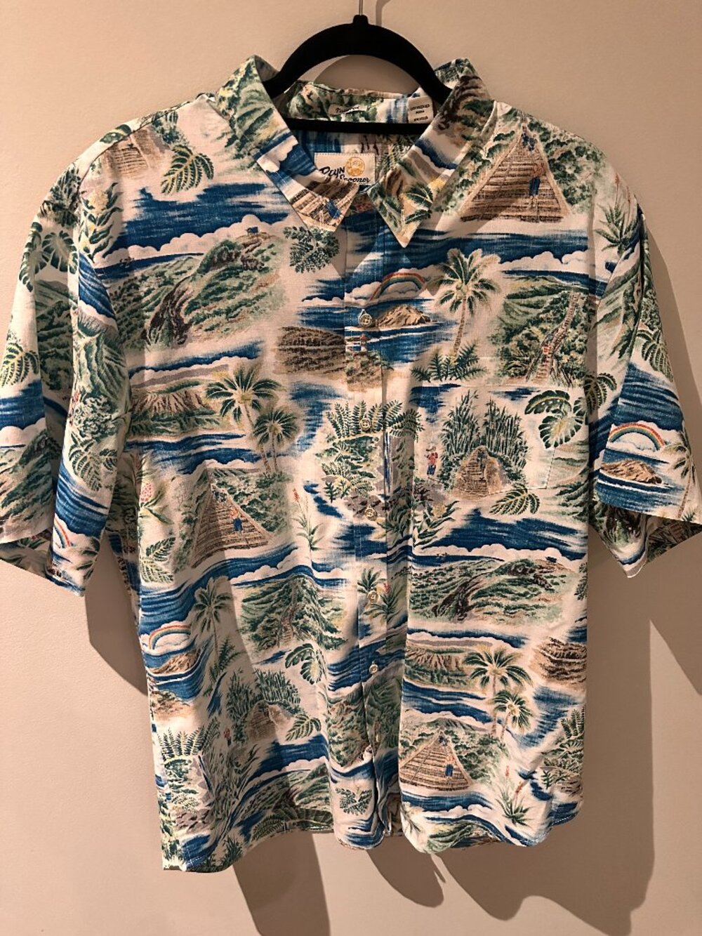 REYN SPOONER "Hikin' 808" Hawaiian Shirt - Tailored Fit XL (Fits Slimmer)